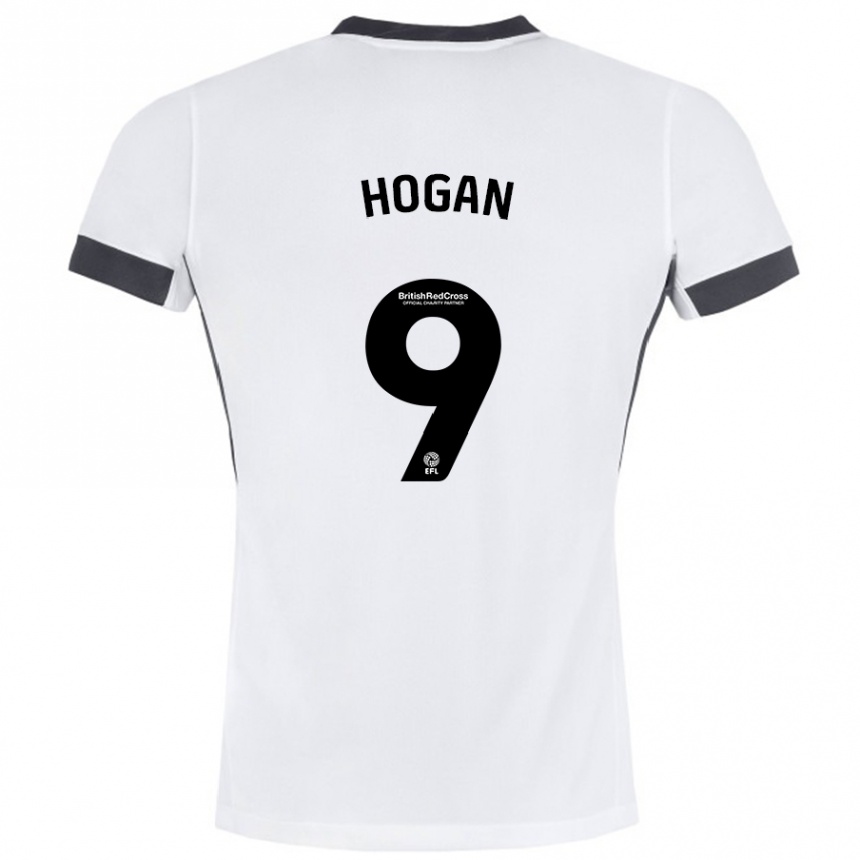 Női Labdarúgás Scott Hogan #9 Fehér Fekete Idegenbeli Jersey 2024/25 Mez Póló Ing