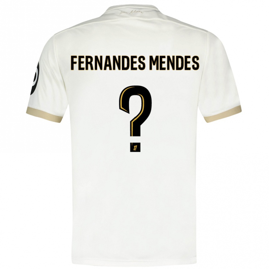 Női Labdarúgás Mathis Fernandes Mendes #0 Fehér Arany Idegenbeli Jersey 2024/25 Mez Póló Ing