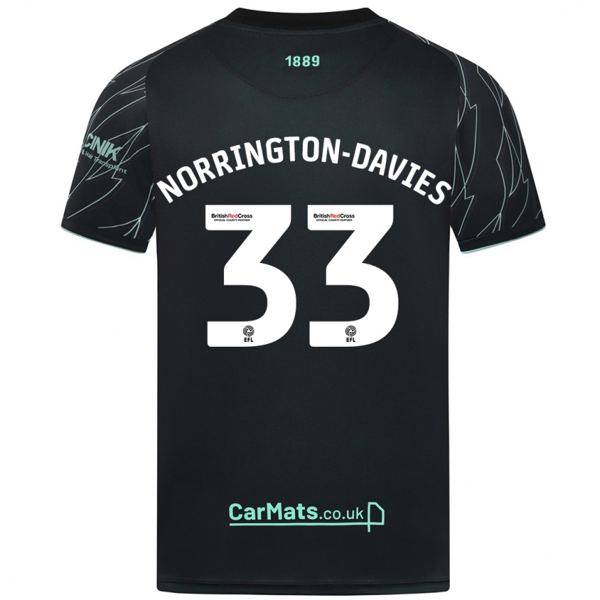 Női Labdarúgás Rhys Norrington-Davies #33 Fekete Zöld Idegenbeli Jersey 2024/25 Mez Póló Ing