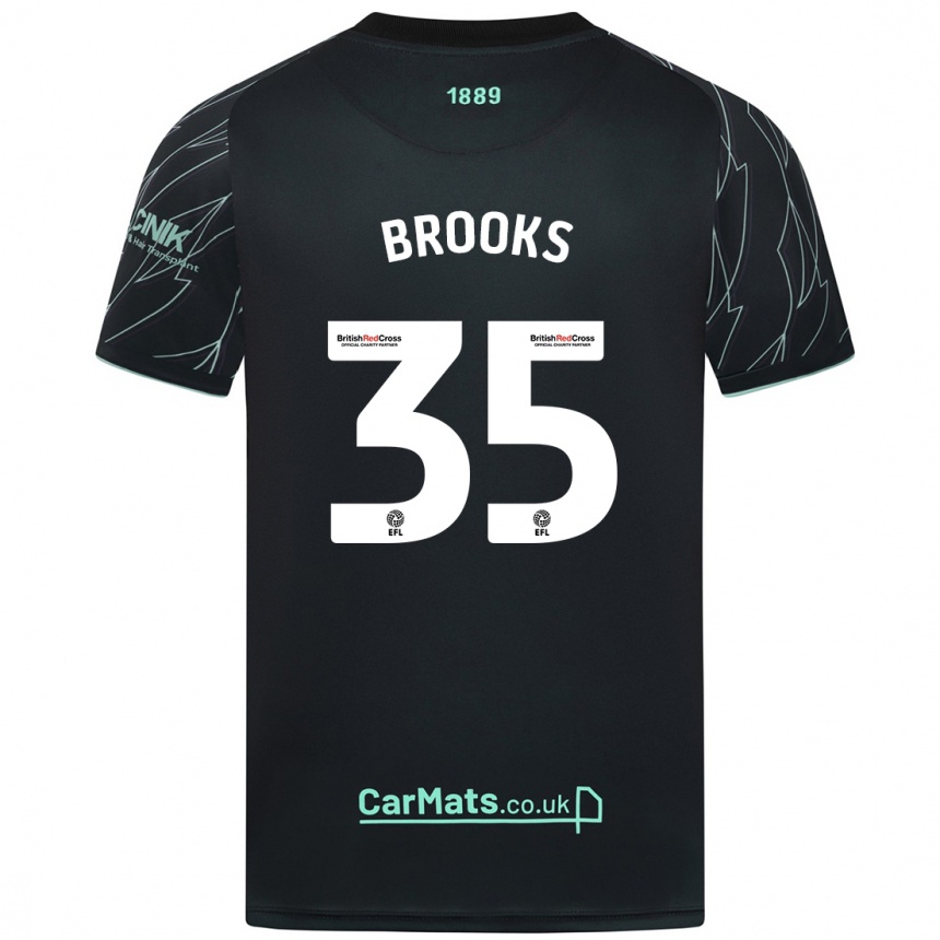 Női Labdarúgás Andre Brooks #35 Fekete Zöld Idegenbeli Jersey 2024/25 Mez Póló Ing