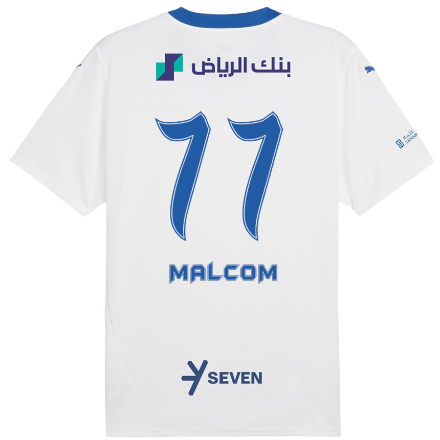 Női Labdarúgás Malcom #77 Fehér Kék Idegenbeli Jersey 2024/25 Mez Póló Ing