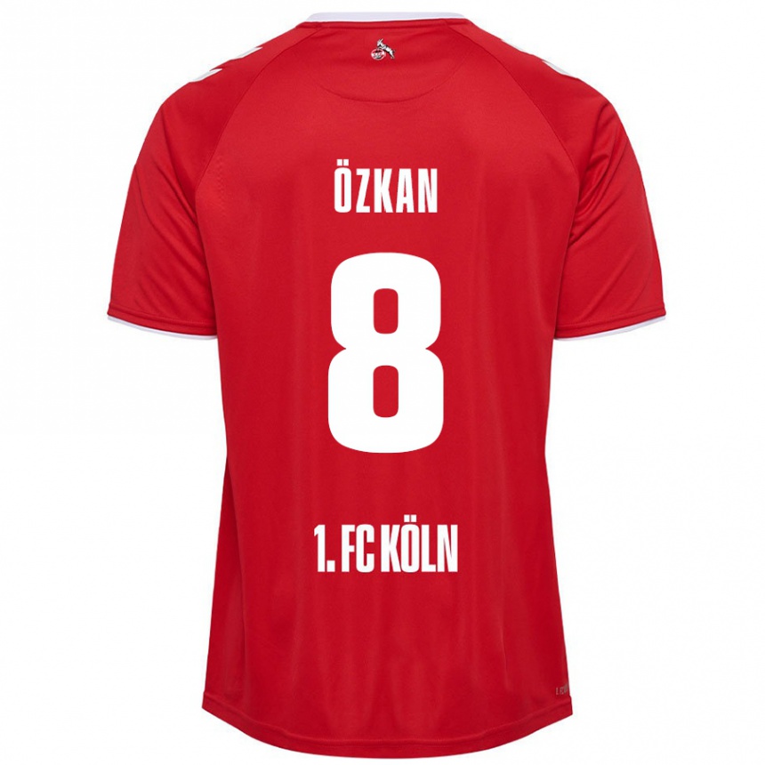 Női Labdarúgás Mikail Özkan #8 Piros Fehér Idegenbeli Jersey 2024/25 Mez Póló Ing