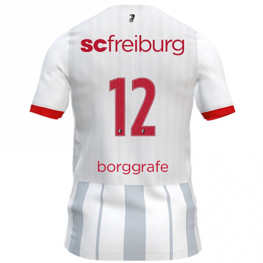 Női Labdarúgás Rafaela Borggräfe #12 Fehér Szürke Idegenbeli Jersey 2024/25 Mez Póló Ing