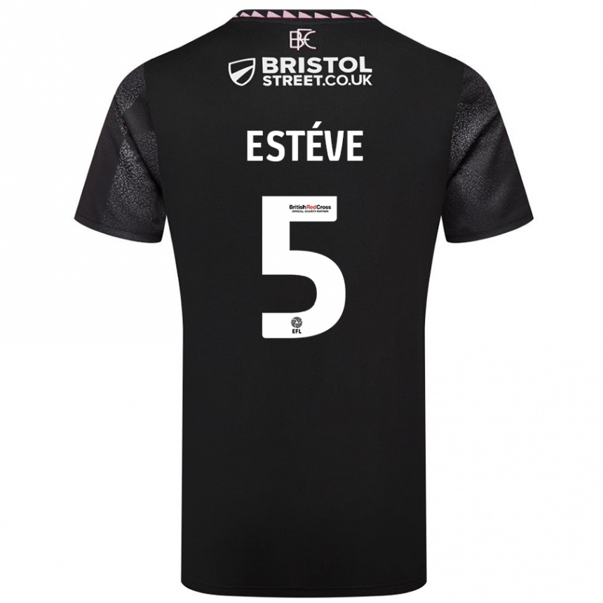 Női Labdarúgás Maxime Estève #5 Fekete Idegenbeli Jersey 2024/25 Mez Póló Ing