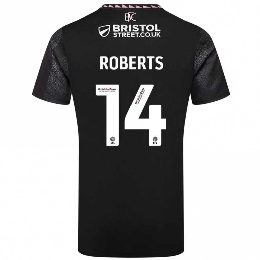 Női Labdarúgás Connor Roberts #14 Fekete Idegenbeli Jersey 2024/25 Mez Póló Ing