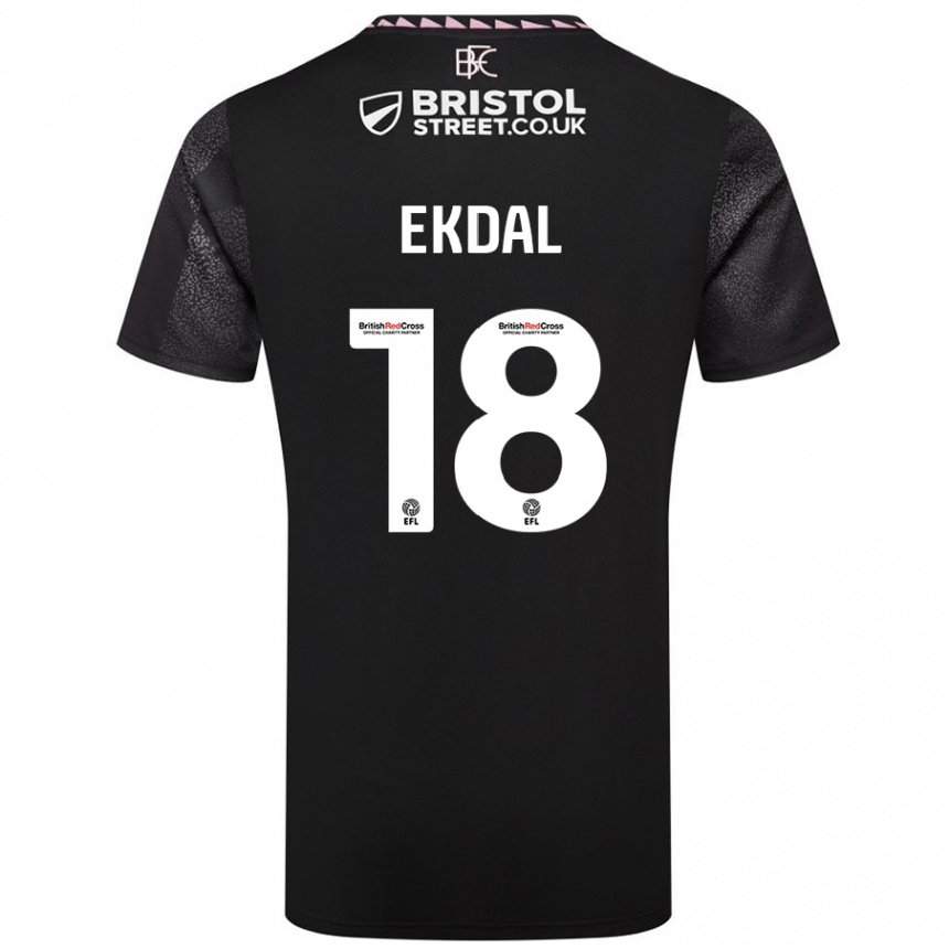 Női Labdarúgás Hjalmar Ekdal #18 Fekete Idegenbeli Jersey 2024/25 Mez Póló Ing