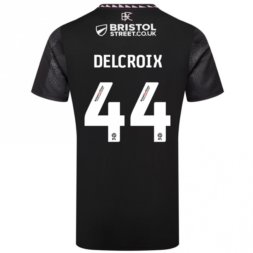 Női Labdarúgás Hannes Delcroix #44 Fekete Idegenbeli Jersey 2024/25 Mez Póló Ing