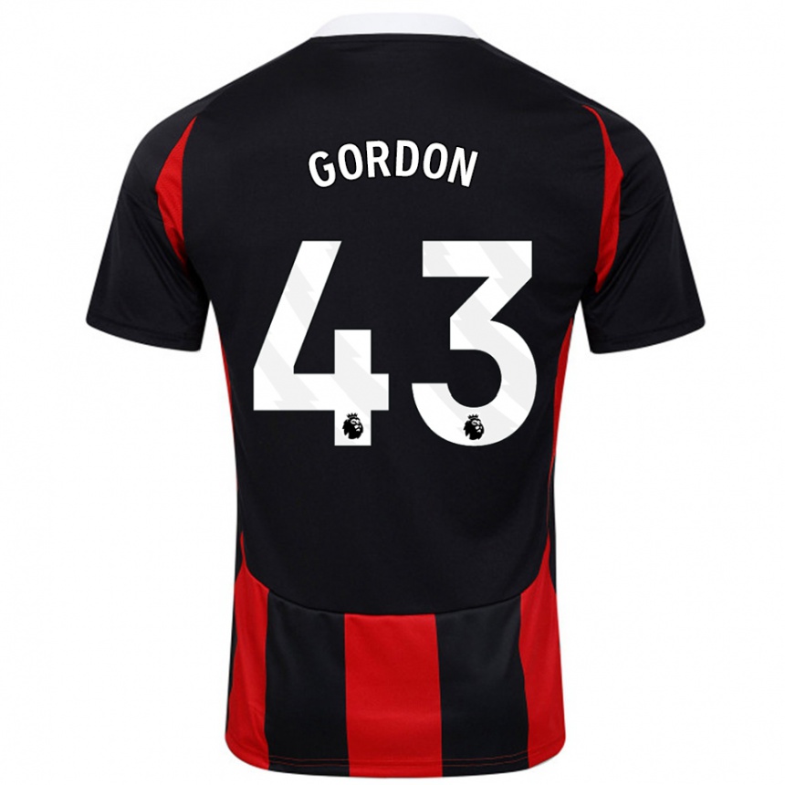 Női Labdarúgás Lemar Gordon #43 Fekete Piros Idegenbeli Jersey 2024/25 Mez Póló Ing