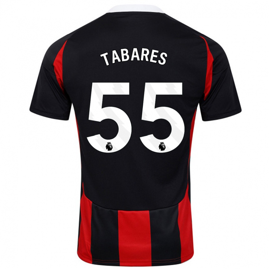 Női Labdarúgás Samuel Tabares #55 Fekete Piros Idegenbeli Jersey 2024/25 Mez Póló Ing