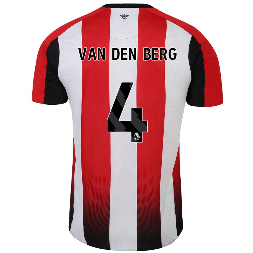 Gyermek Labdarúgás Sepp Van Den Berg #4 Piros Fehér Hazai Jersey 2024/25 Mez Póló Ing