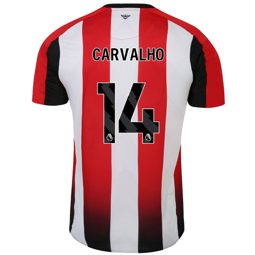 Gyermek Labdarúgás Fabio Carvalho #14 Piros Fehér Hazai Jersey 2024/25 Mez Póló Ing