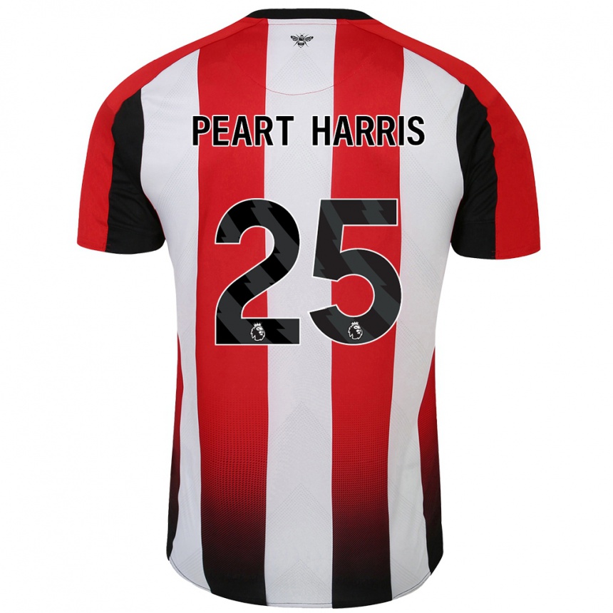 Gyermek Labdarúgás Myles Peart-Harris #25 Piros Fehér Hazai Jersey 2024/25 Mez Póló Ing