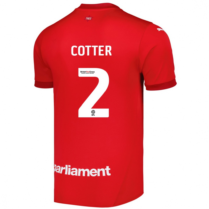 Gyermek Labdarúgás Barry Cotter #2 Piros Hazai Jersey 2024/25 Mez Póló Ing