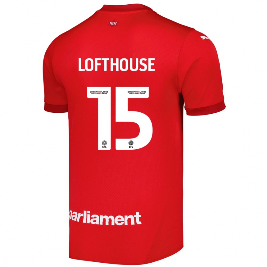 Gyermek Labdarúgás Kyran Lofthouse #15 Piros Hazai Jersey 2024/25 Mez Póló Ing