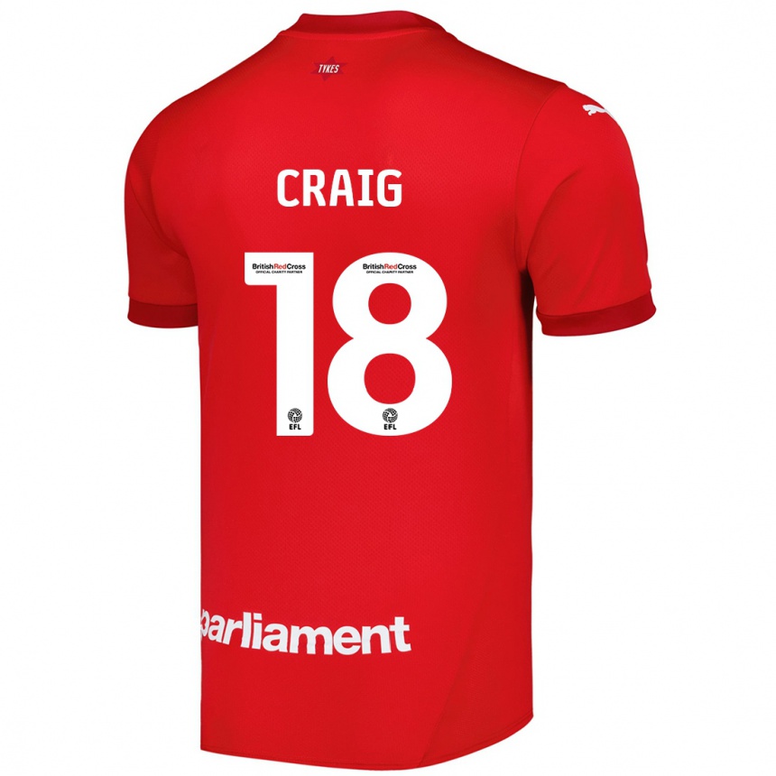 Gyermek Labdarúgás Matthew Craig #18 Piros Hazai Jersey 2024/25 Mez Póló Ing