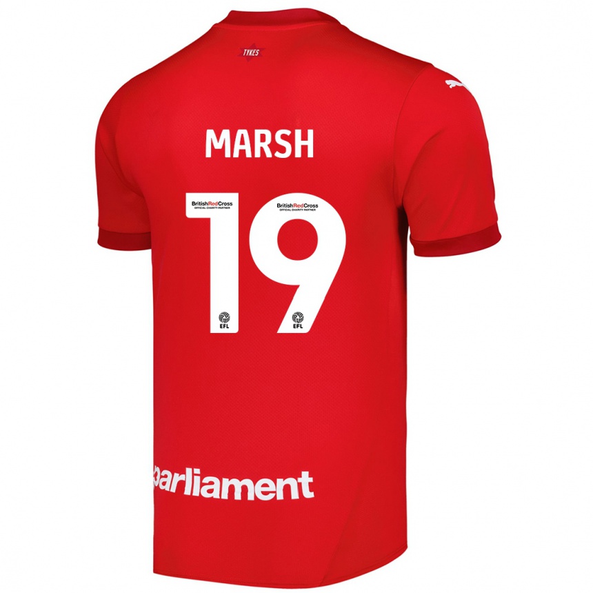 Gyermek Labdarúgás Aiden Marsh #19 Piros Hazai Jersey 2024/25 Mez Póló Ing