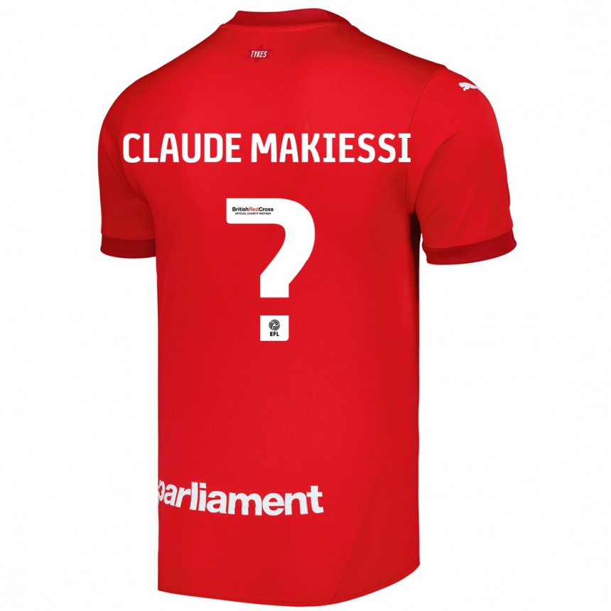 Gyermek Labdarúgás Jean Claude Makiessi #0 Piros Hazai Jersey 2024/25 Mez Póló Ing