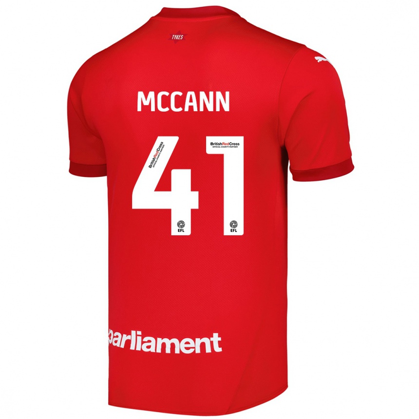 Gyermek Labdarúgás Bayley Mccann #41 Piros Hazai Jersey 2024/25 Mez Póló Ing