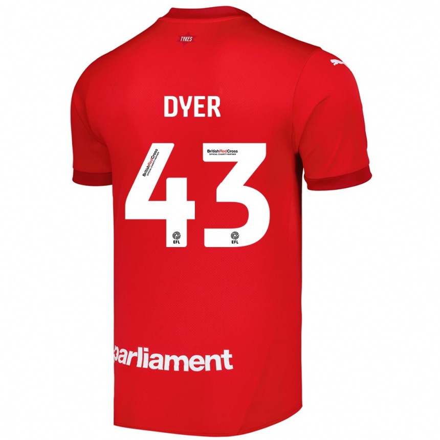 Gyermek Labdarúgás Josiah Dyer #43 Piros Hazai Jersey 2024/25 Mez Póló Ing