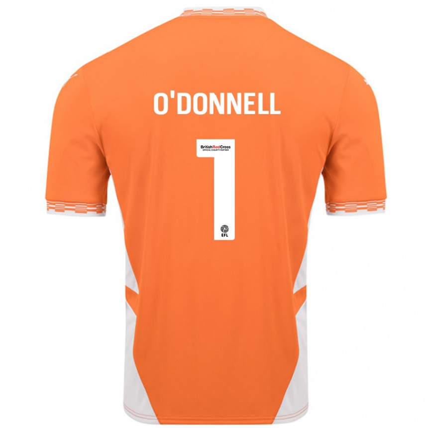 Gyermek Labdarúgás Richard O'donnell #1 Narancssárga Fehér Hazai Jersey 2024/25 Mez Póló Ing