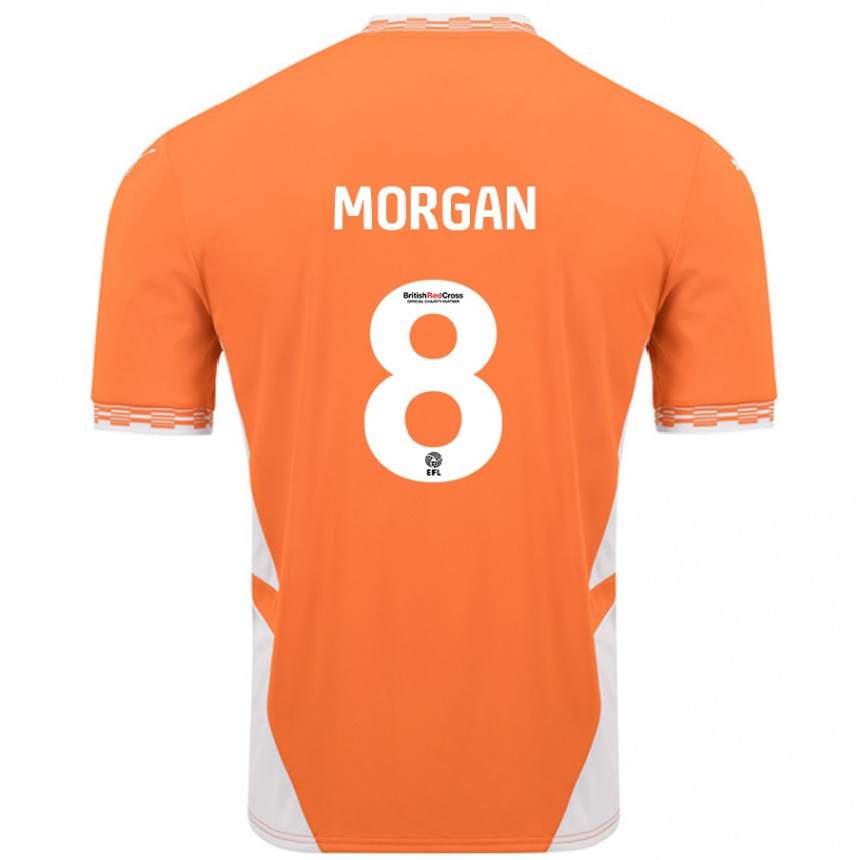 Gyermek Labdarúgás Albie Morgan #8 Narancssárga Fehér Hazai Jersey 2024/25 Mez Póló Ing