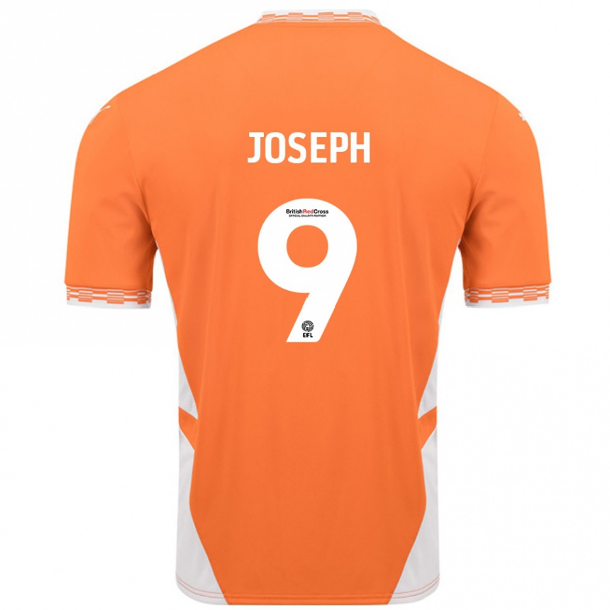 Gyermek Labdarúgás Kyle Joseph #9 Narancssárga Fehér Hazai Jersey 2024/25 Mez Póló Ing