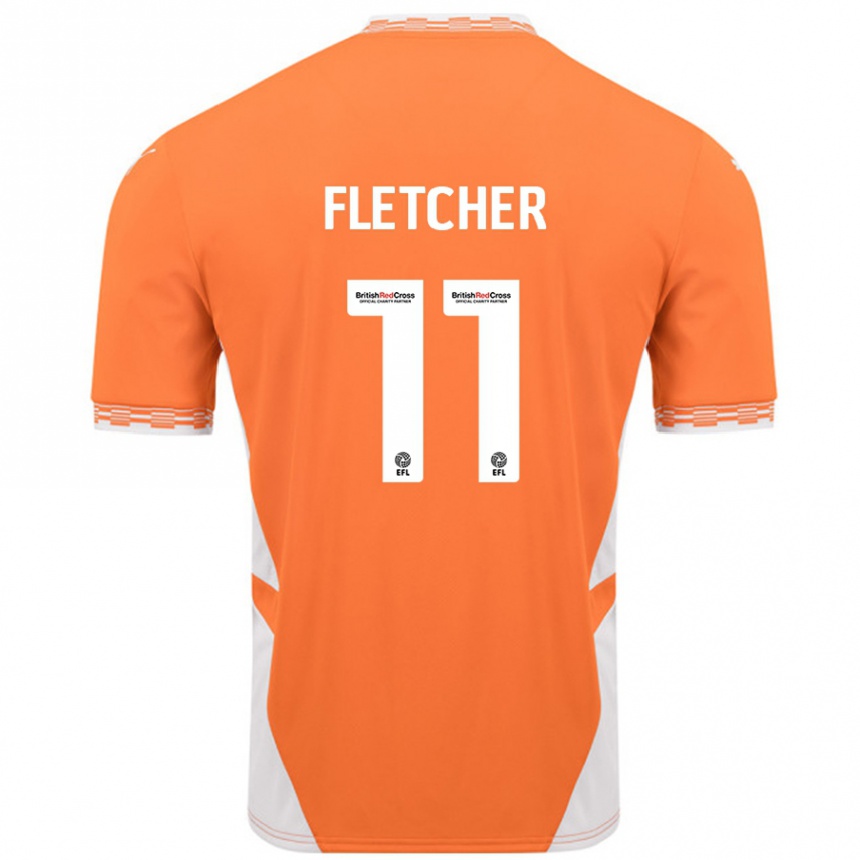 Gyermek Labdarúgás Ashley Fletcher #11 Narancssárga Fehér Hazai Jersey 2024/25 Mez Póló Ing