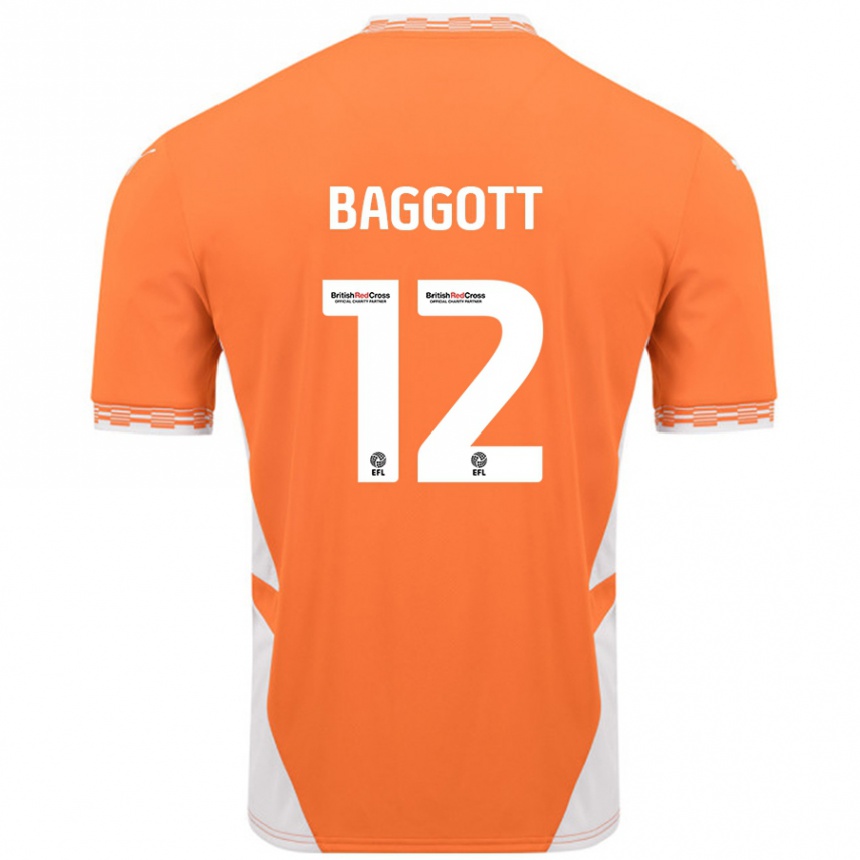 Gyermek Labdarúgás Elkan Baggott #12 Narancssárga Fehér Hazai Jersey 2024/25 Mez Póló Ing