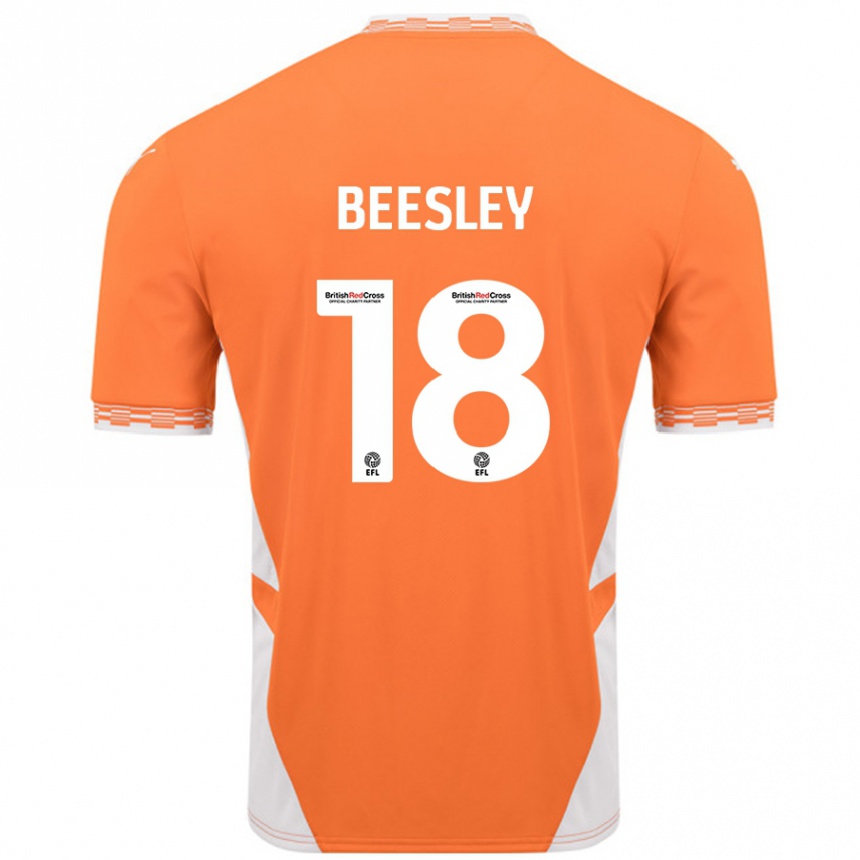 Gyermek Labdarúgás Jake Beesley #18 Narancssárga Fehér Hazai Jersey 2024/25 Mez Póló Ing