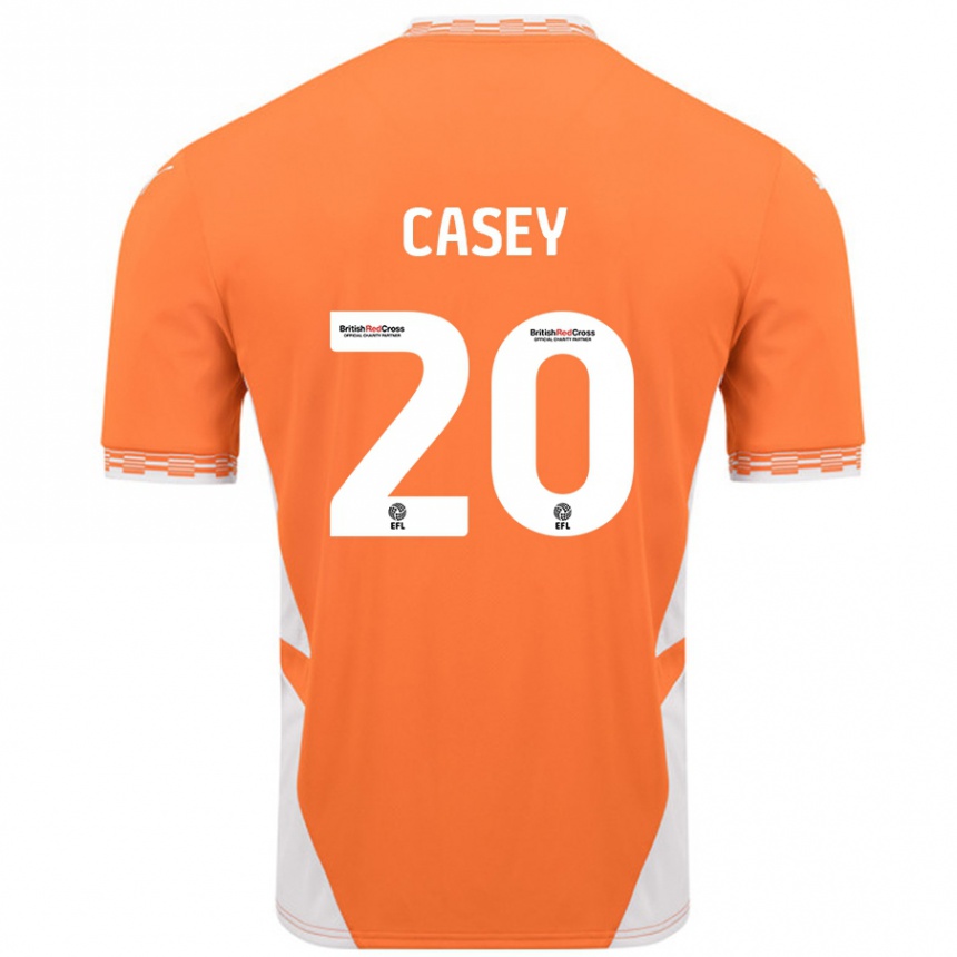 Gyermek Labdarúgás Oliver Casey #20 Narancssárga Fehér Hazai Jersey 2024/25 Mez Póló Ing