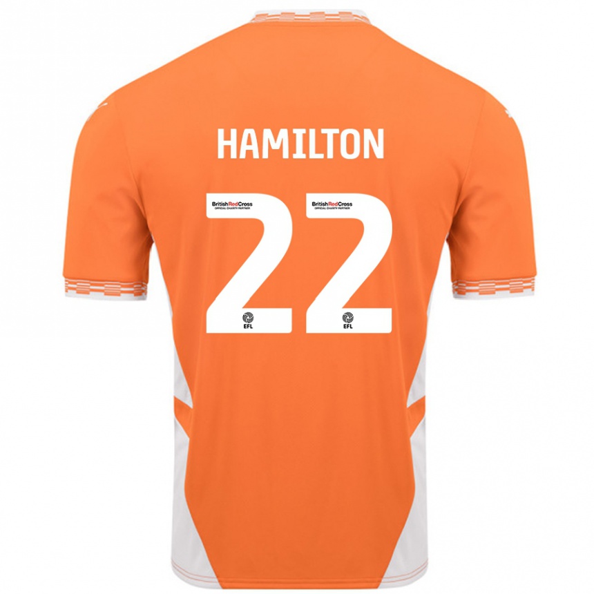 Gyermek Labdarúgás Cj Hamilton #22 Narancssárga Fehér Hazai Jersey 2024/25 Mez Póló Ing