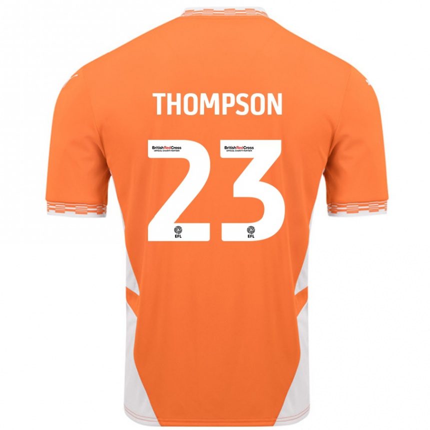 Gyermek Labdarúgás Dominic Thompson #23 Narancssárga Fehér Hazai Jersey 2024/25 Mez Póló Ing