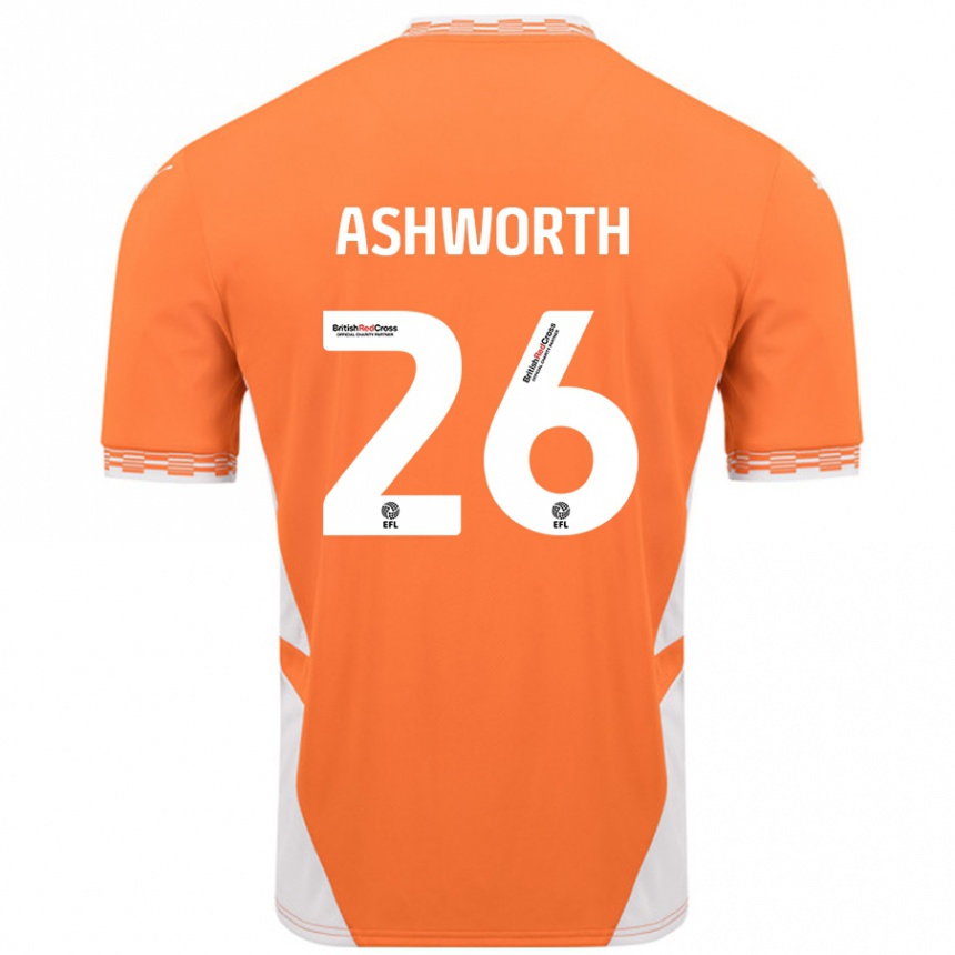 Gyermek Labdarúgás Zac Ashworth #26 Narancssárga Fehér Hazai Jersey 2024/25 Mez Póló Ing