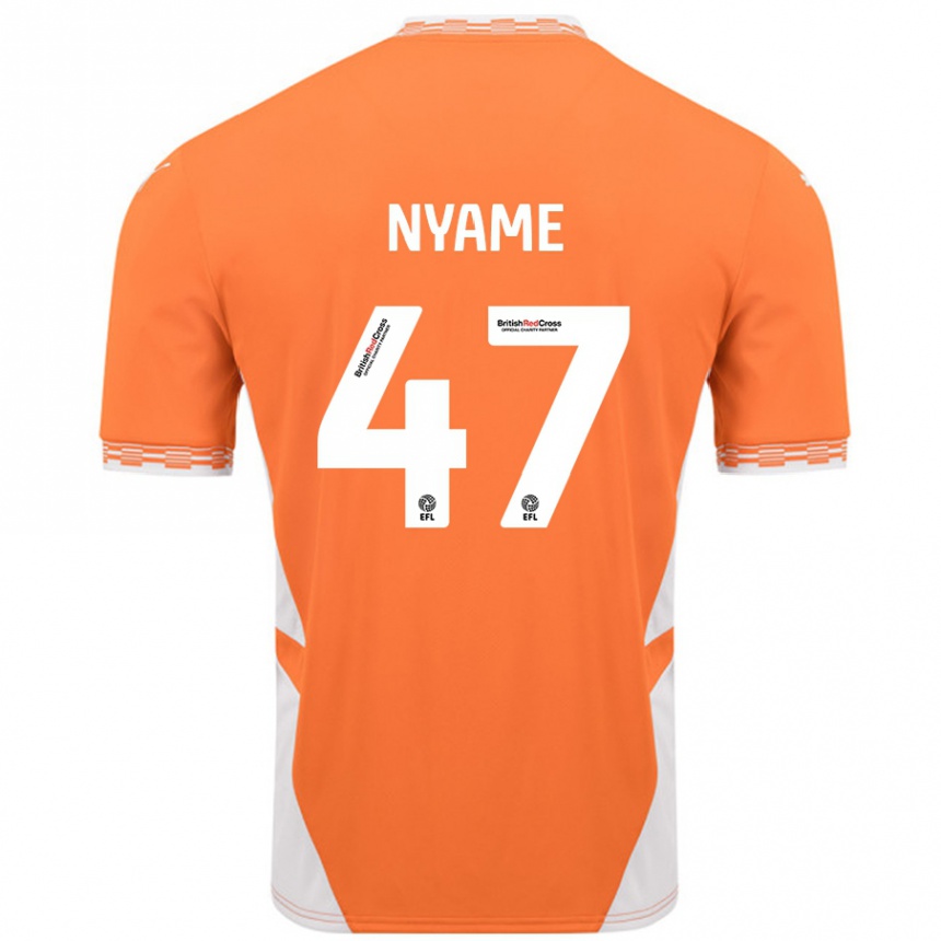 Gyermek Labdarúgás Josh Nyame #47 Narancssárga Fehér Hazai Jersey 2024/25 Mez Póló Ing