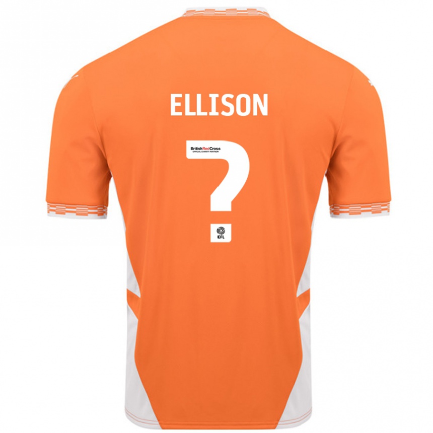 Gyermek Labdarúgás Jordyn Ellison #0 Narancssárga Fehér Hazai Jersey 2024/25 Mez Póló Ing