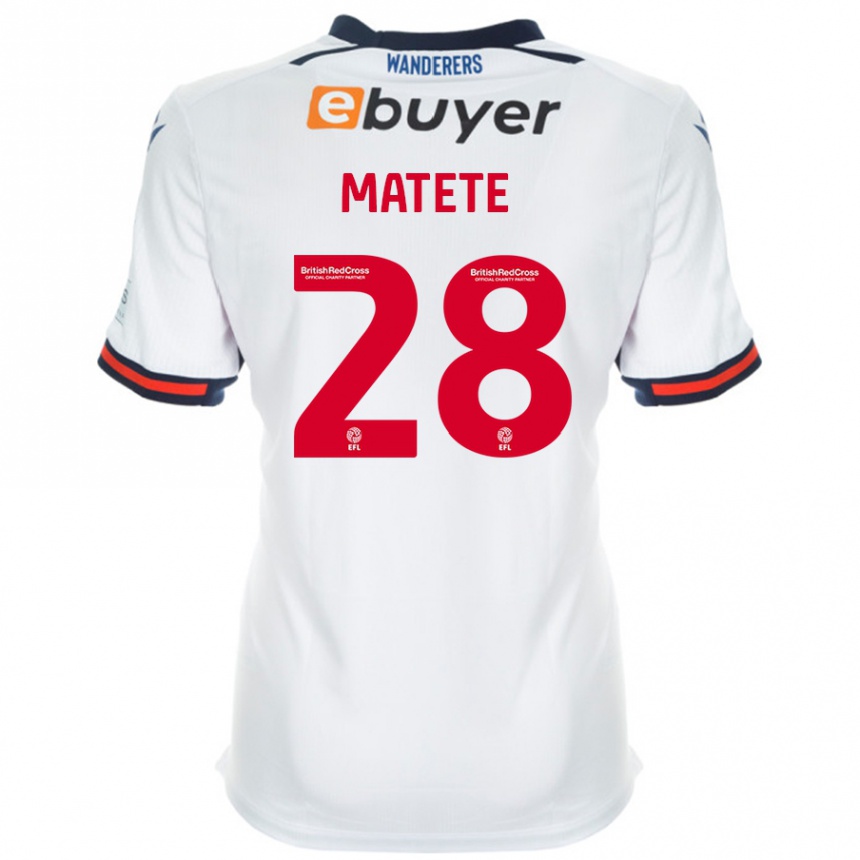 Gyermek Labdarúgás Jay Matete #28 Fehér Hazai Jersey 2024/25 Mez Póló Ing