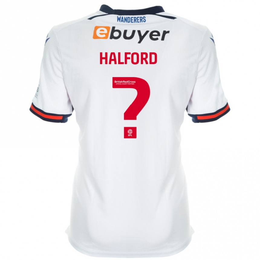 Gyermek Labdarúgás Noah Halford #0 Fehér Hazai Jersey 2024/25 Mez Póló Ing