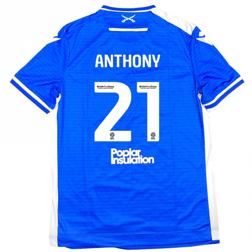 Gyermek Labdarúgás Micah Anthony #21 Kék Fehér Hazai Jersey 2024/25 Mez Póló Ing