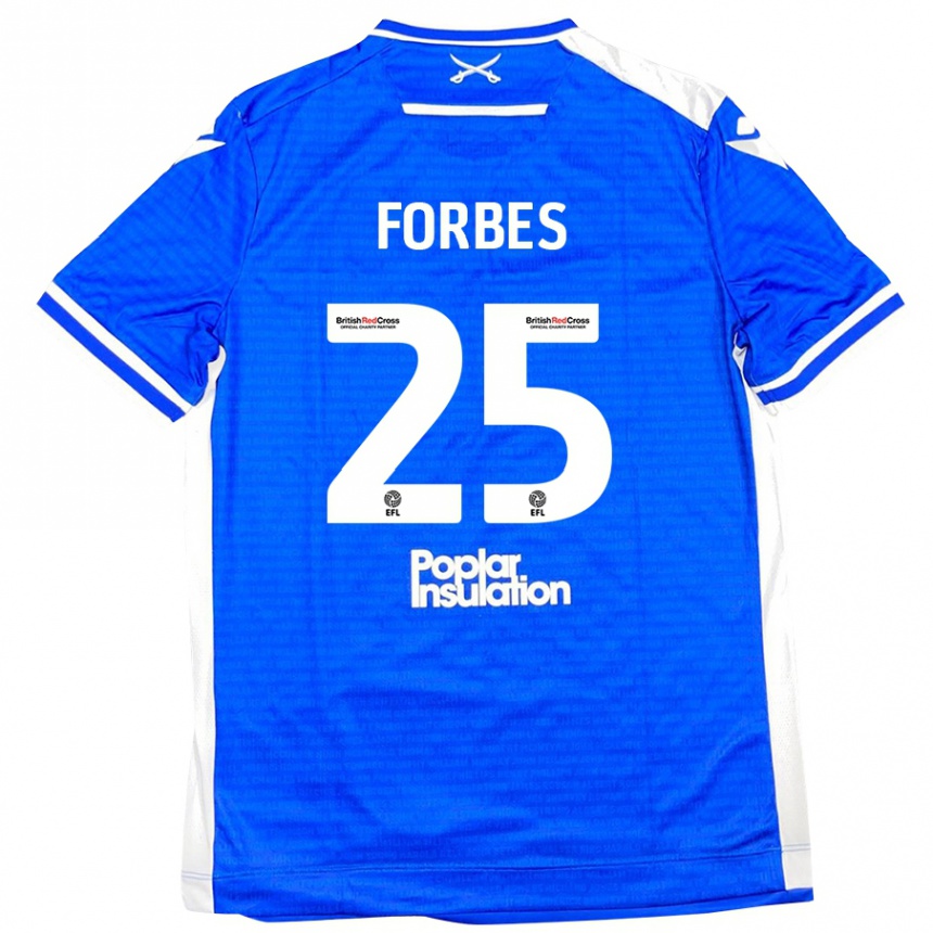 Gyermek Labdarúgás Michael Forbes #25 Kék Fehér Hazai Jersey 2024/25 Mez Póló Ing