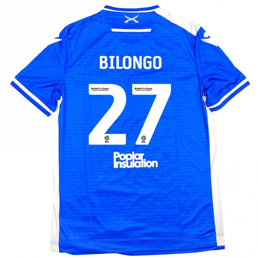 Gyermek Labdarúgás Bryant Bilongo #27 Kék Fehér Hazai Jersey 2024/25 Mez Póló Ing