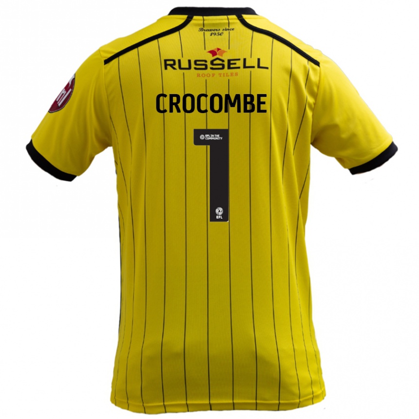 Gyermek Labdarúgás Max Crocombe #1 Sárga Hazai Jersey 2024/25 Mez Póló Ing