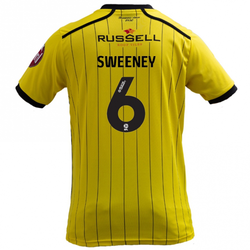 Gyermek Labdarúgás Ryan Sweeney #6 Sárga Hazai Jersey 2024/25 Mez Póló Ing