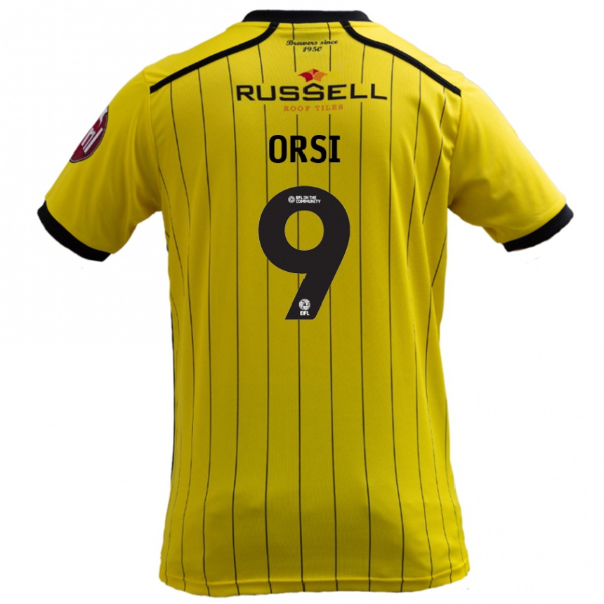 Gyermek Labdarúgás Danilo Orsi #9 Sárga Hazai Jersey 2024/25 Mez Póló Ing