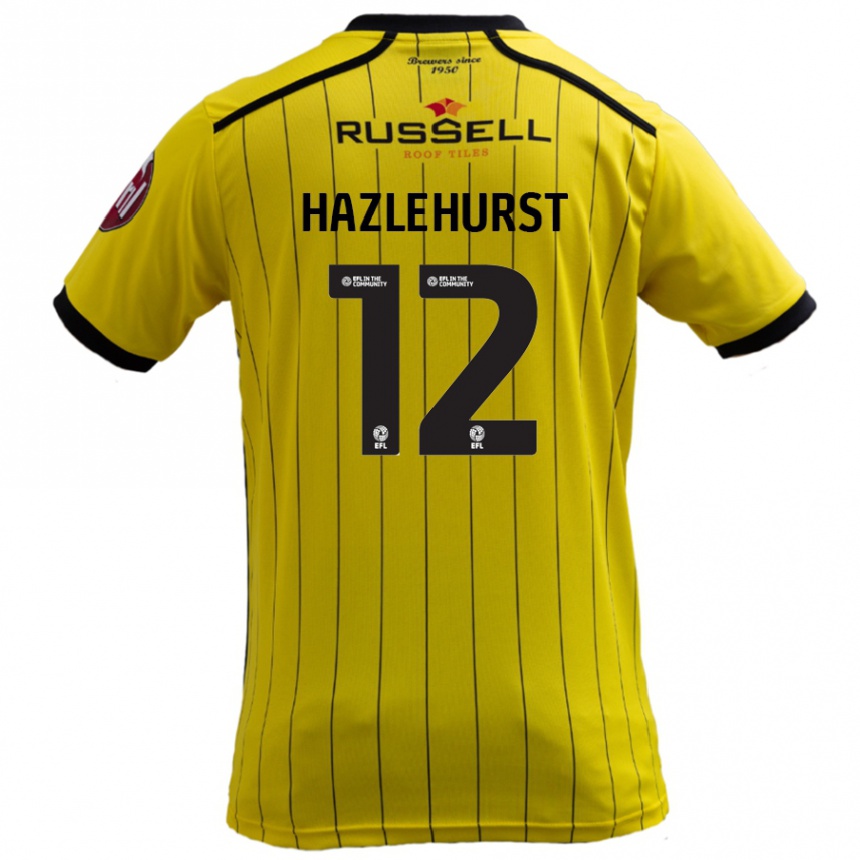 Gyermek Labdarúgás Jack Hazlehurst #12 Sárga Hazai Jersey 2024/25 Mez Póló Ing