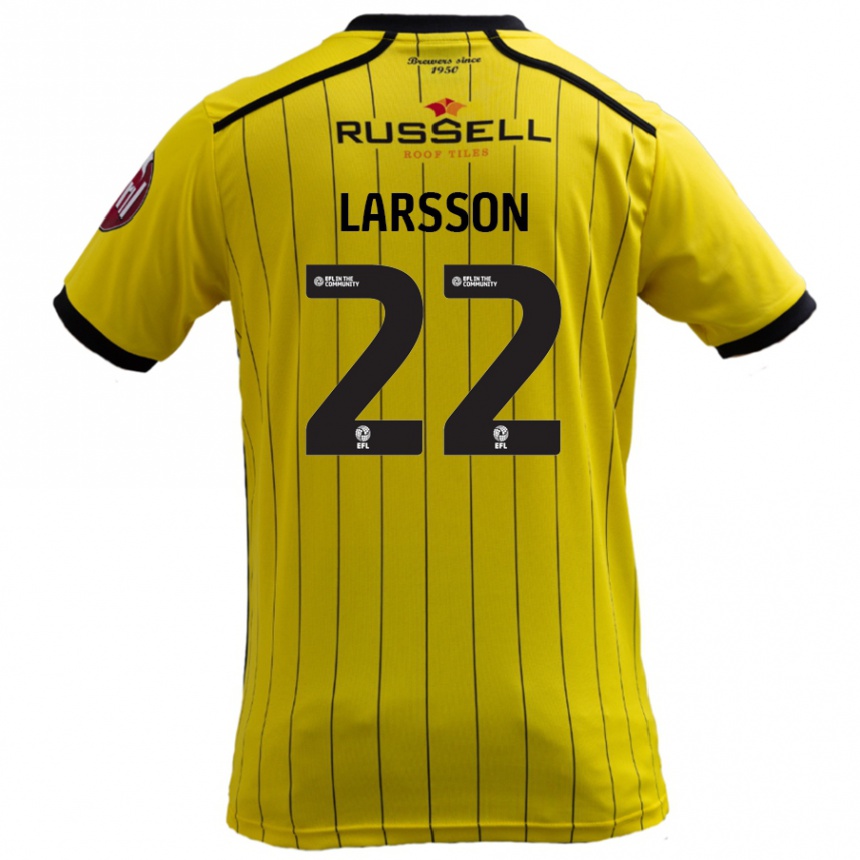 Gyermek Labdarúgás Julian Larsson #22 Sárga Hazai Jersey 2024/25 Mez Póló Ing