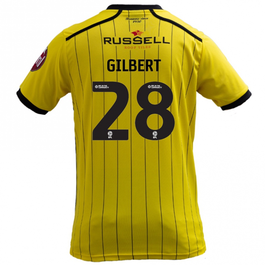 Gyermek Labdarúgás Cameron Gilbert #28 Sárga Hazai Jersey 2024/25 Mez Póló Ing