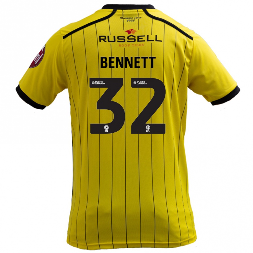 Gyermek Labdarúgás Mason Bennett #32 Sárga Hazai Jersey 2024/25 Mez Póló Ing