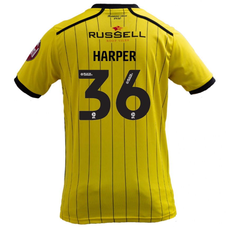 Gyermek Labdarúgás Rekeem Harper #36 Sárga Hazai Jersey 2024/25 Mez Póló Ing