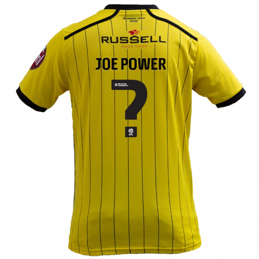 Gyermek Labdarúgás John Joe Power #0 Sárga Hazai Jersey 2024/25 Mez Póló Ing