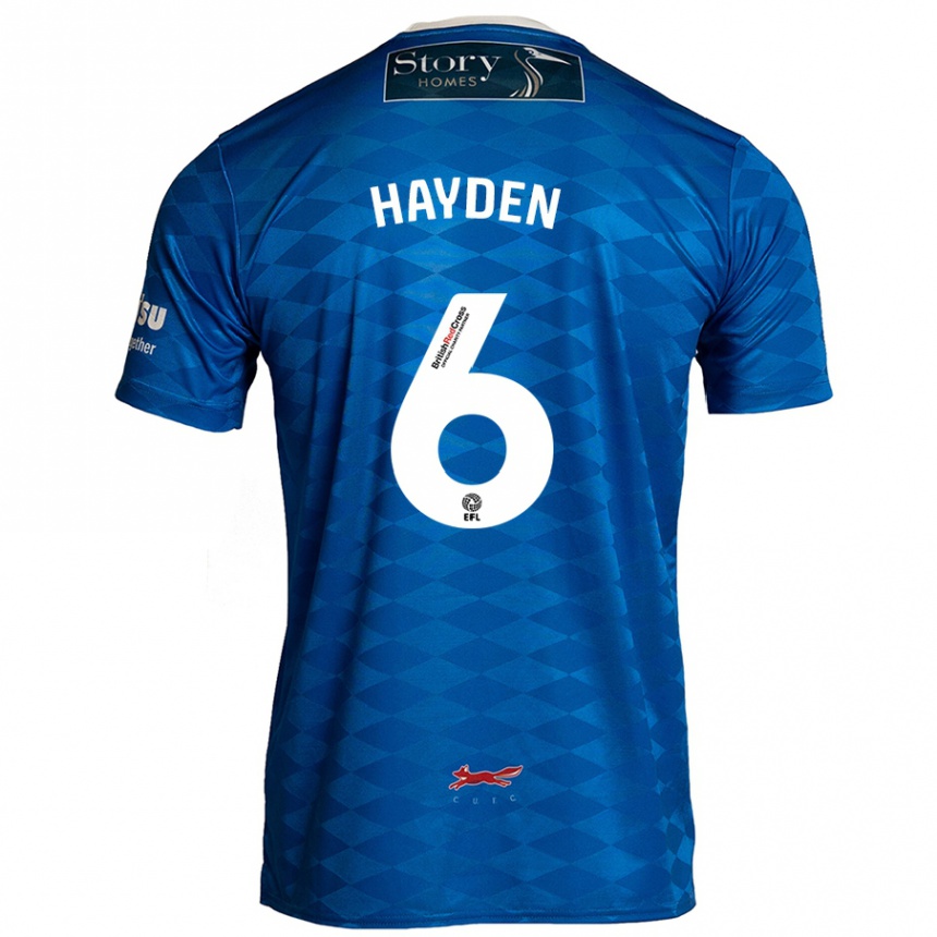 Gyermek Labdarúgás Aaron Hayden #6 Kék Hazai Jersey 2024/25 Mez Póló Ing